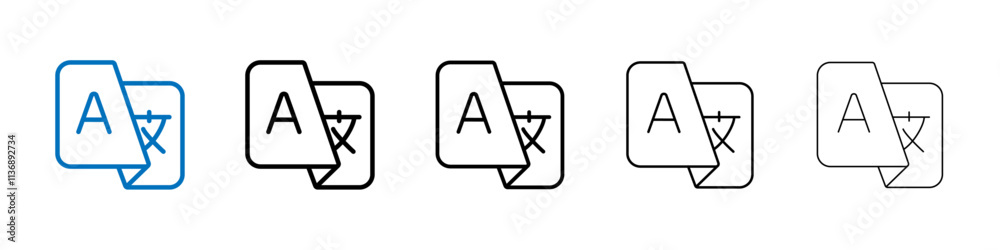 Poster Translation icon Outline vector logo for web ui