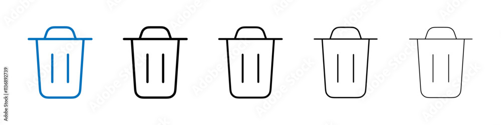 Poster trash icon outline vector logo for web ui