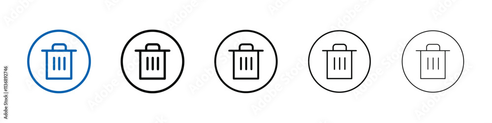 Poster Trash icon Outline vector logo for web ui