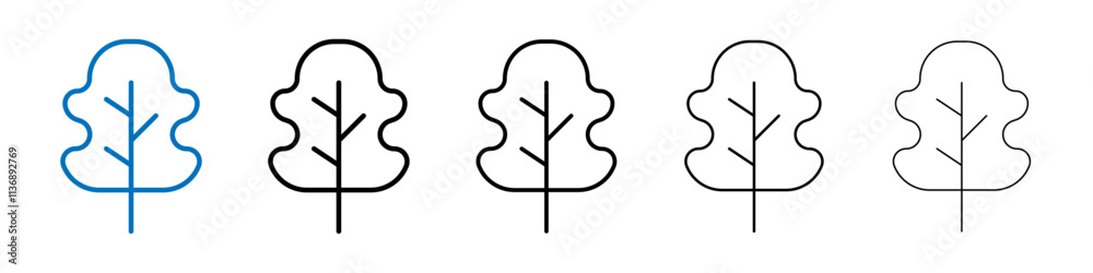 Poster Tree icon Outline vector logo for web ui