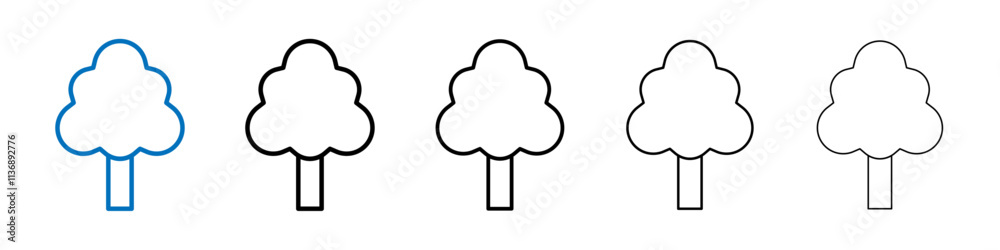 Poster Tree icon Outline vector logo for web ui