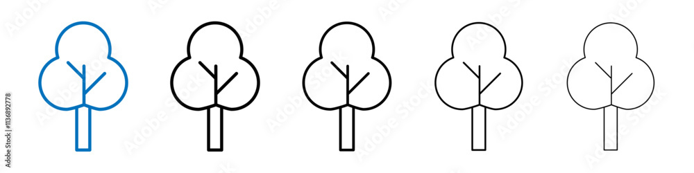 Poster Tree icon Outline vector logo for web ui