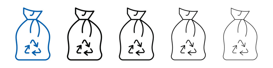 Trash bag icon Outline vector logo for web ui