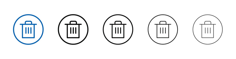 Trash icon Outline vector logo for web ui