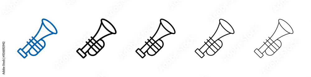 Poster trumpet icon outline vector logo for web ui