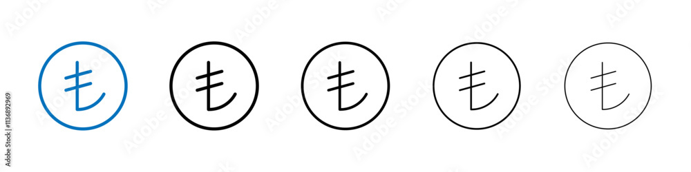 Poster turkish lira icon outline vector logo for web ui