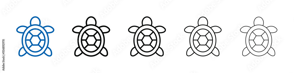 Aufkleber turtle icon outline vector logo for web ui