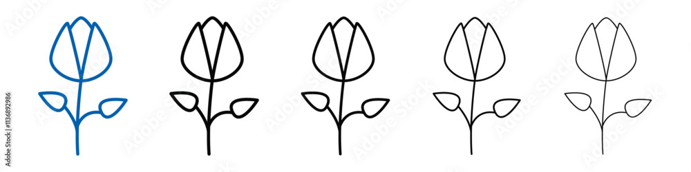 Aufkleber tulip icon outline vector logo for web ui