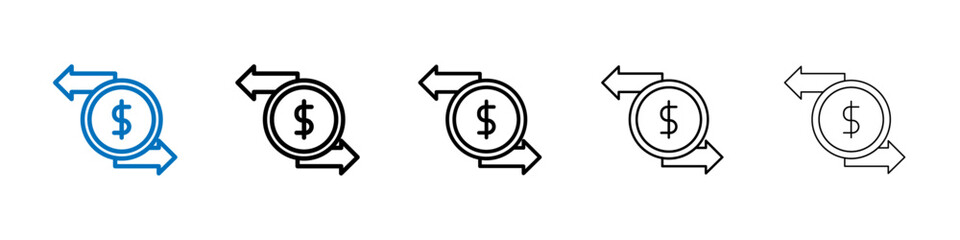 Turnover icon Outline vector logo for web ui
