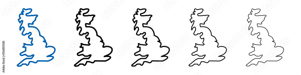 Poster united kingdom map icon outline vector logo for web ui