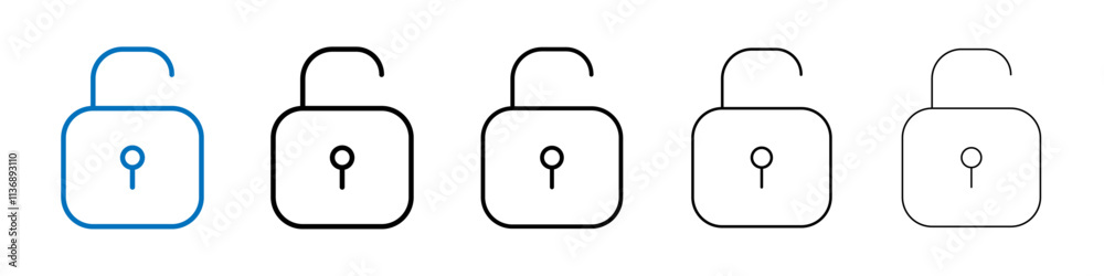Poster Unlock icon Outline vector logo for web ui