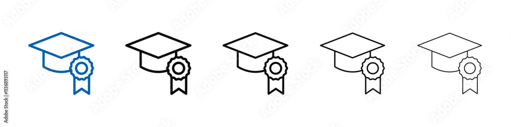 Poster university, college degree icon outline vector logo for web ui