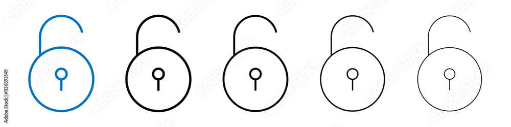 Poster Unlock icon Outline vector logo for web ui