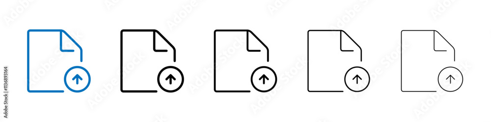 Aufkleber Upload file Icon Outline vector logo for web ui