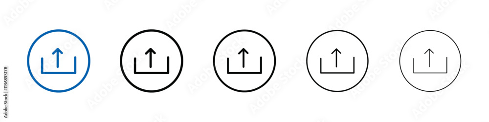 Poster Upload Icon Outline vector logo for web ui
