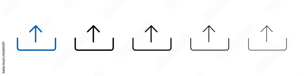Aufkleber Upload icon Outline vector logo for web ui