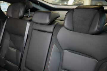 Car back seat with headrest and arm rest, a comfortable automotive fixture