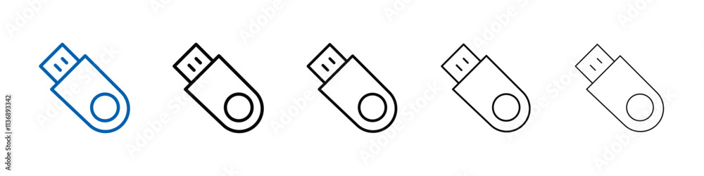 Aufkleber Usb stick icon Outline vector logo for web ui