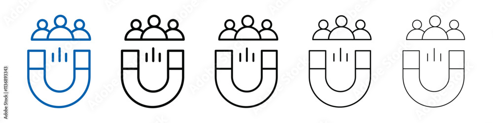 Poster user engagement icon outline vector logo for web ui