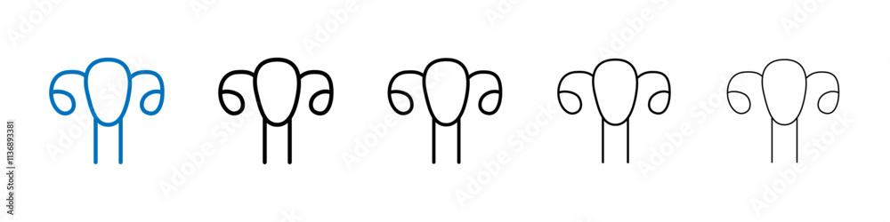 Poster uterus icon outline vector logo for web ui