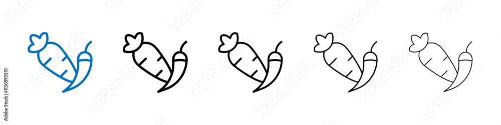 Poster vegetable icon outline vector logo for web ui