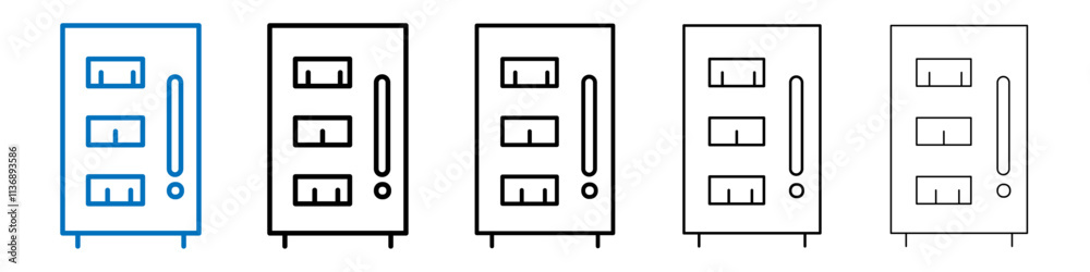 Aufkleber vending machine icon outline vector logo for web ui