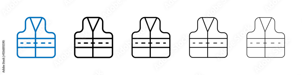 Poster vest jacket icon outline vector logo for web ui