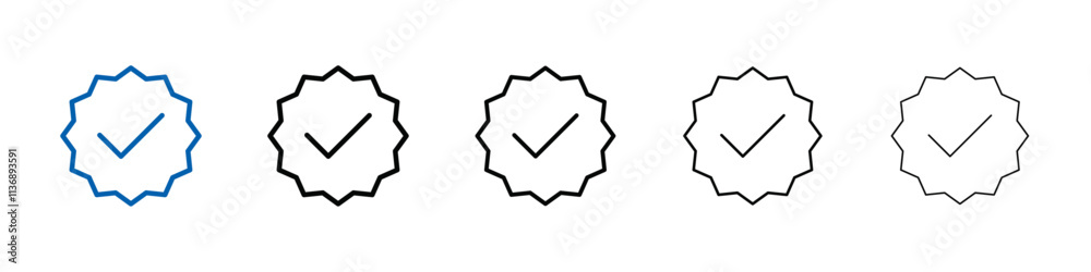 Poster verified badge icon outline vector logo for web ui