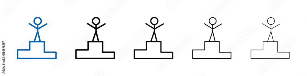 Poster victory icon outline vector logo for web ui