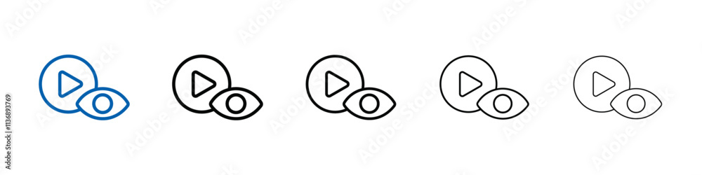 Poster video Views icon Outline vector logo for web ui