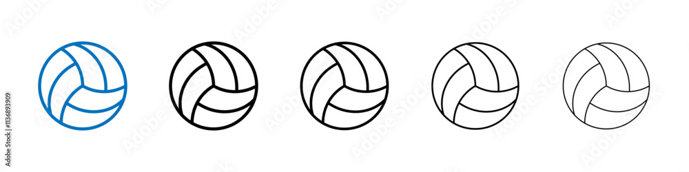 Poster volley ball icon outline vector logo for web ui
