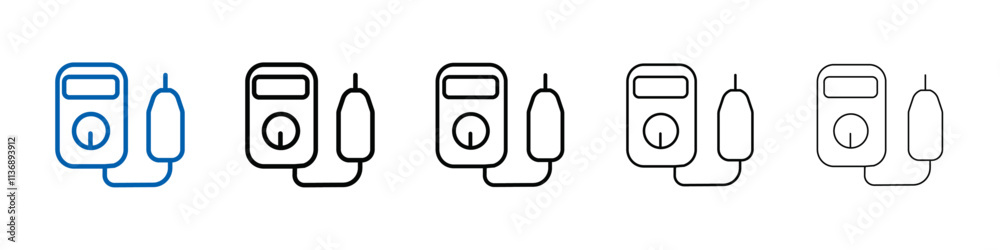 Aufkleber voltmeter icon Outline vector logo for web ui