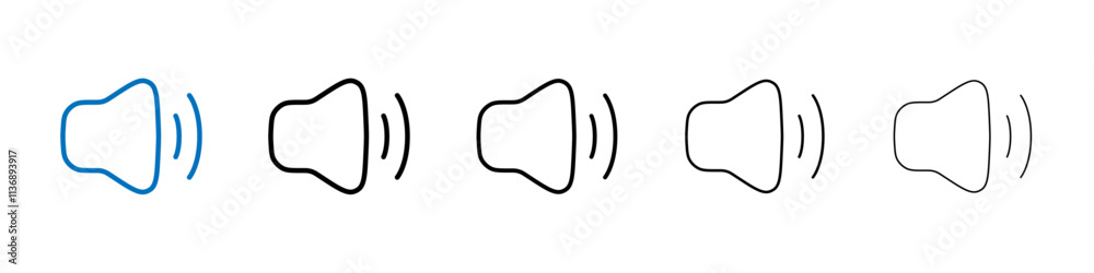 Poster volume icon outline vector logo for web ui