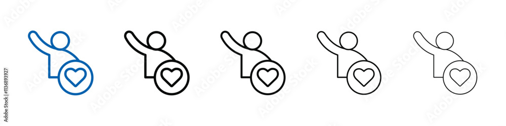 Poster Volunteer icon Outline vector logo for web ui