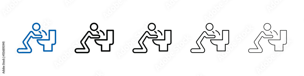 Poster vomiting in bathroom icon outline vector logo for web ui
