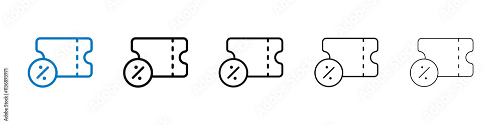 Poster voucher icon outline vector logo for web ui