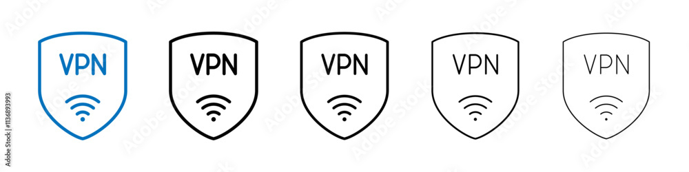 Aufkleber vpn icon outline vector logo for web ui