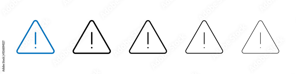 Aufkleber Warning Icon Outline vector logo for web ui