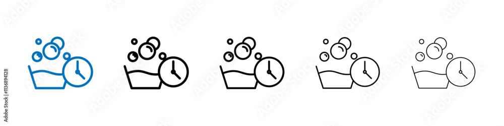 Poster wash time icon outline vector logo for web ui