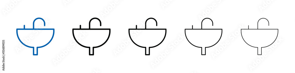 Poster washbasin icon Outline vector logo for web ui