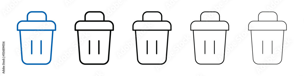 Aufkleber waste bin icon outline vector logo for web ui
