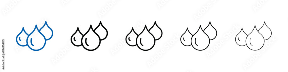 Aufkleber water drops icon outline vector logo for web ui