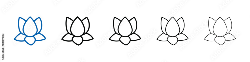 Aufkleber water lily icon outline vector logo for web ui
