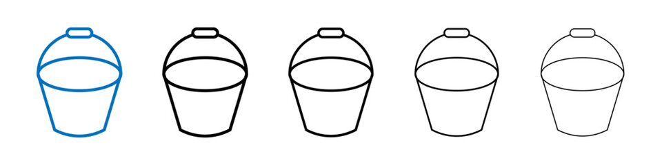 Water bucket icon Outline vector logo for web ui