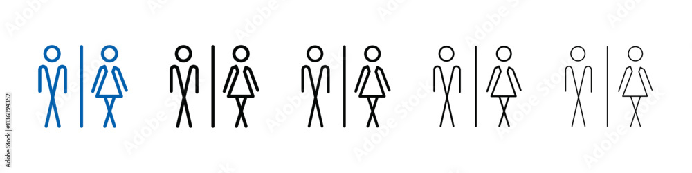 Poster wc toilet door plate icon outline vector logo for web ui