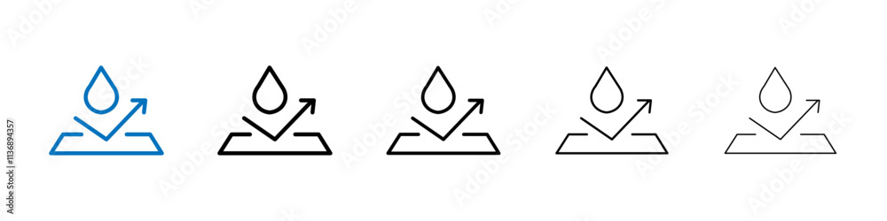Poster waterproof icon outline vector logo for web ui