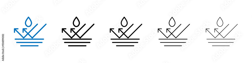 Poster waterproof icon outline vector logo for web ui