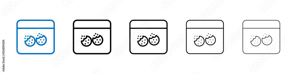 Poster Web Cookies icon Outline vector logo for web ui