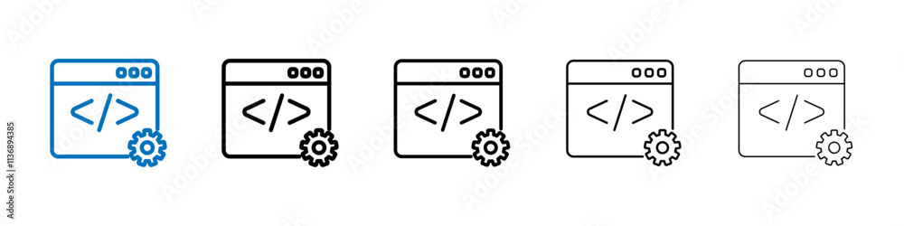 Aufkleber Web development icon Outline vector logo for web ui