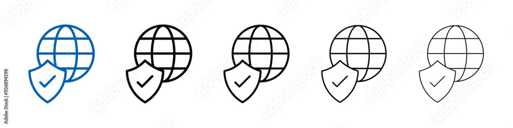Poster Web Security icon Outline vector logo for web ui